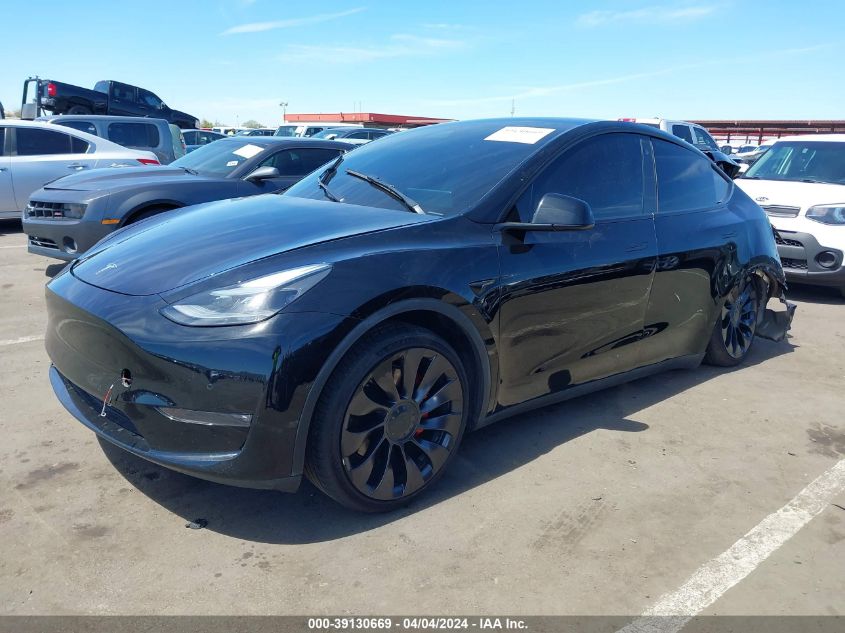 2022 Tesla Model Y Performance Dual Motor All-Wheel Drive VIN: 7SAYGDEF9NF405210 Lot: 39130669