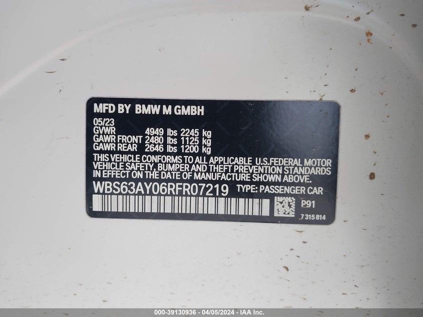 2024 BMW M3 CS - WBS63AY06RFR07219