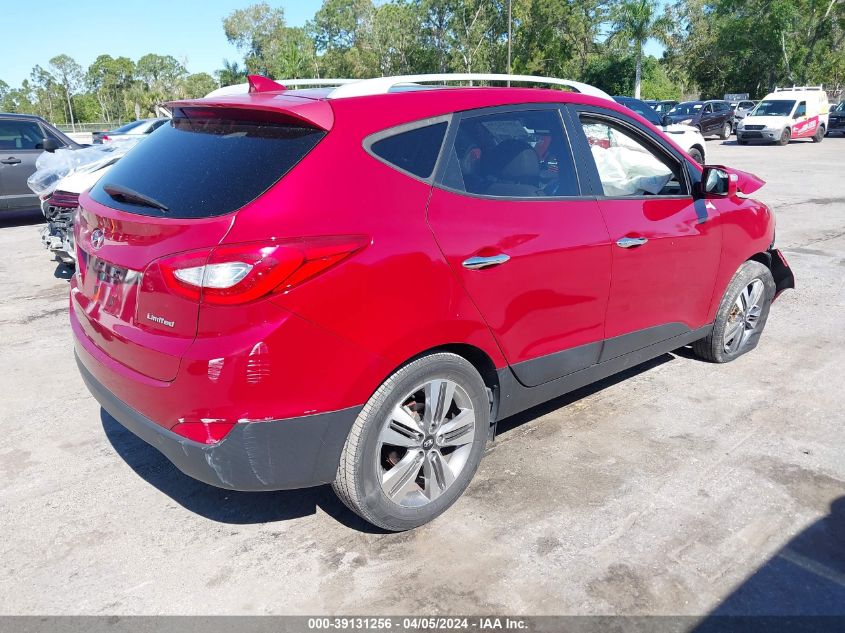 2014 Hyundai Tucson Limited VIN: KM8JU3AG7EU922282 Lot: 39131256