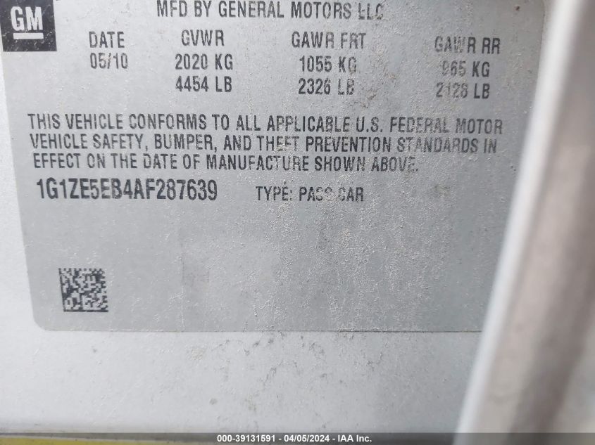 1G1ZE5EB4AF287639 | 2010 CHEVROLET MALIBU