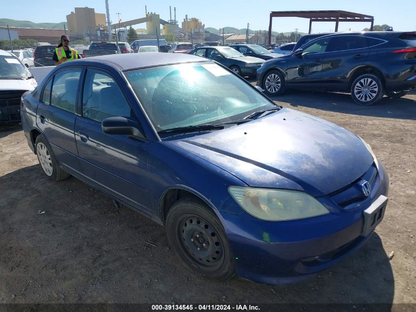 2004 Honda Civic Lx VIN: 2HGES16514H600795 Lot: 39134545