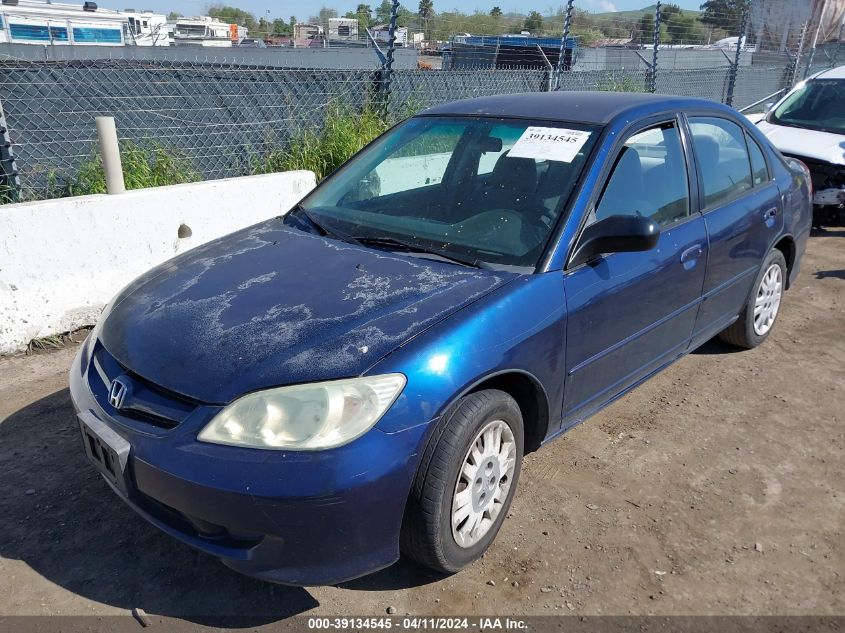 2004 Honda Civic Lx VIN: 2HGES16514H600795 Lot: 39134545