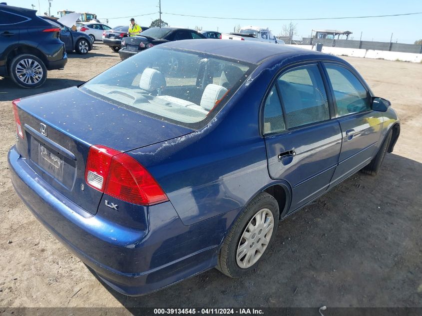 2004 Honda Civic Lx VIN: 2HGES16514H600795 Lot: 39134545