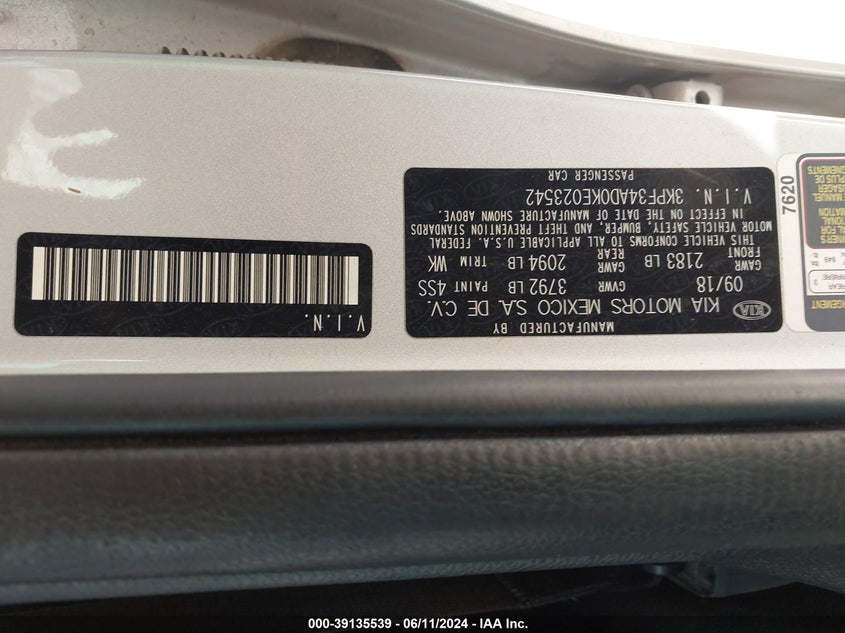 2019 KIA FORTE S - 3KPF34AD0KE023542