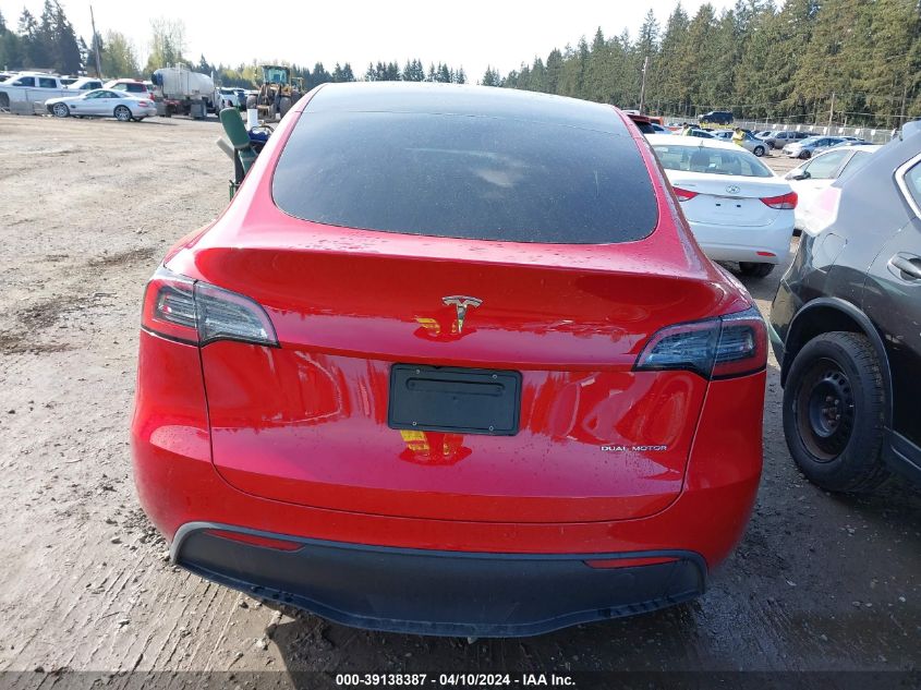 2023 Tesla Model Y Awd/Long Range Dual Motor All-Wheel Drive VIN: 7SAYGAEE5PF873900 Lot: 39138387