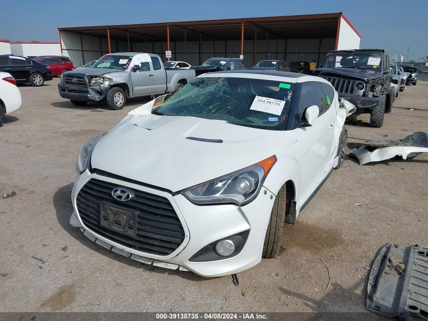 2014 Hyundai Veloster Turbo W/Black VIN: KMHTC6AE2EU204084 Lot: 39138735