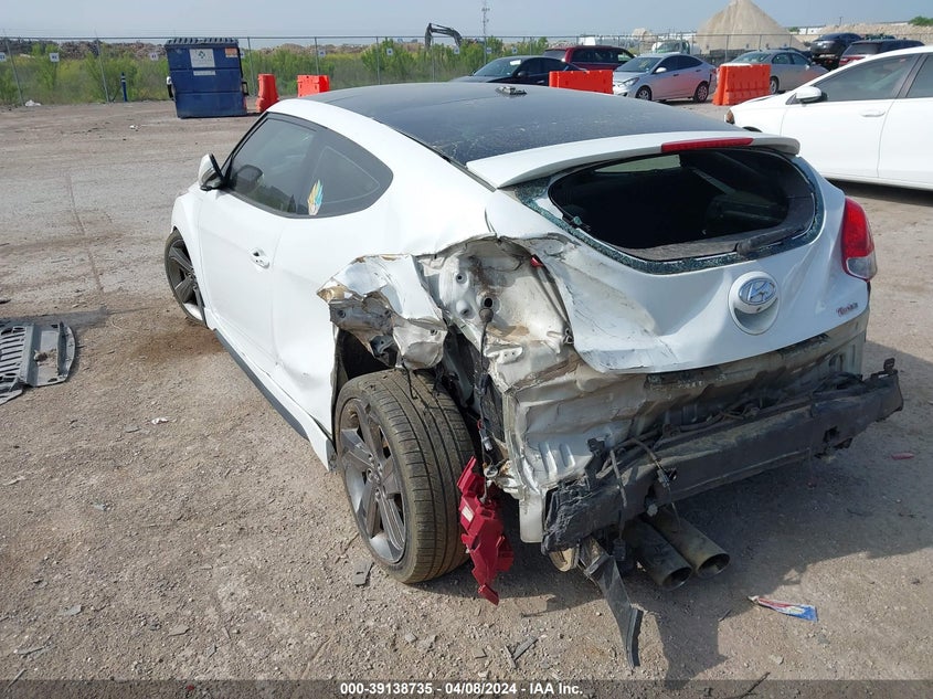 2014 Hyundai Veloster Turbo W/Black VIN: KMHTC6AE2EU204084 Lot: 39138735