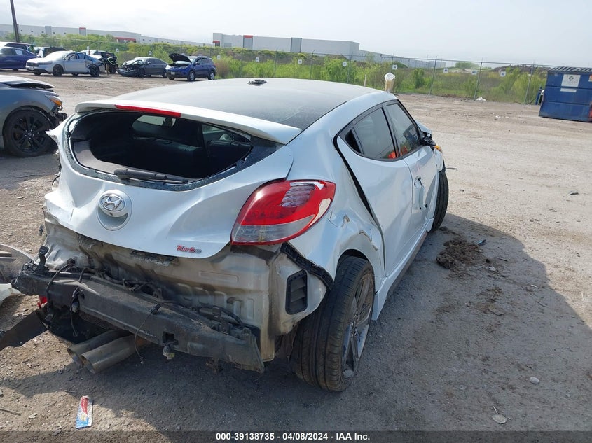 2014 Hyundai Veloster Turbo W/Black VIN: KMHTC6AE2EU204084 Lot: 39138735