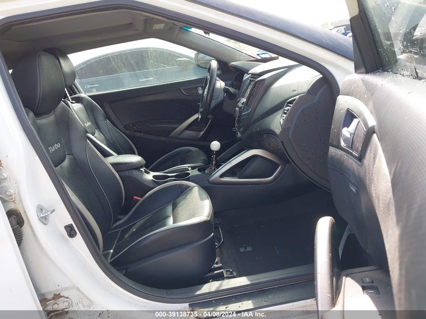 2014 Hyundai Veloster Turbo W/Black VIN: KMHTC6AE2EU204084 Lot: 39138735