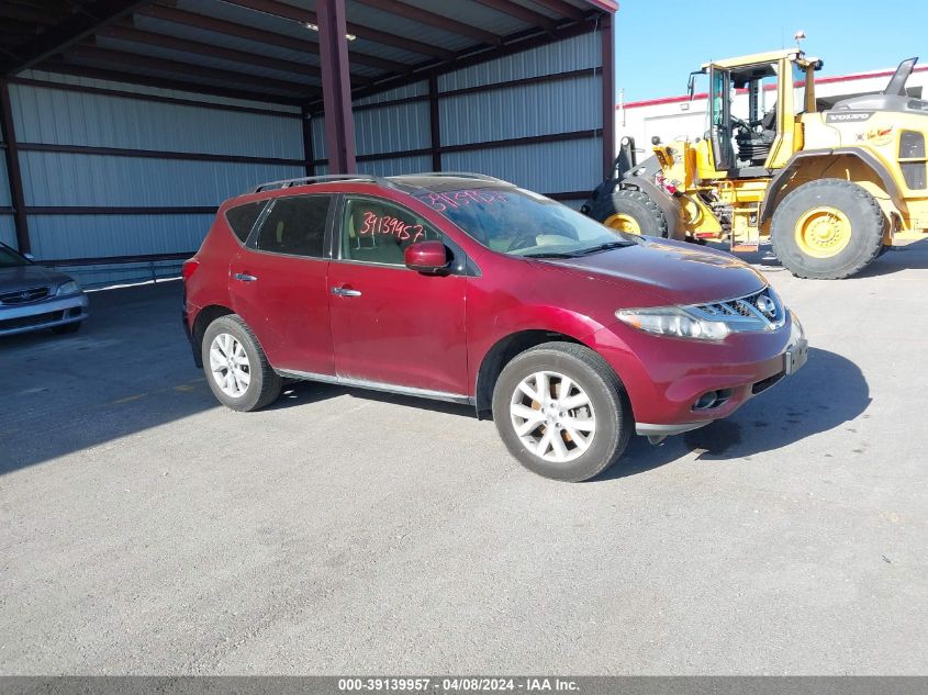 2012 Nissan Murano Sl VIN: JN8AZ1MW6CW228878 Lot: 39139957