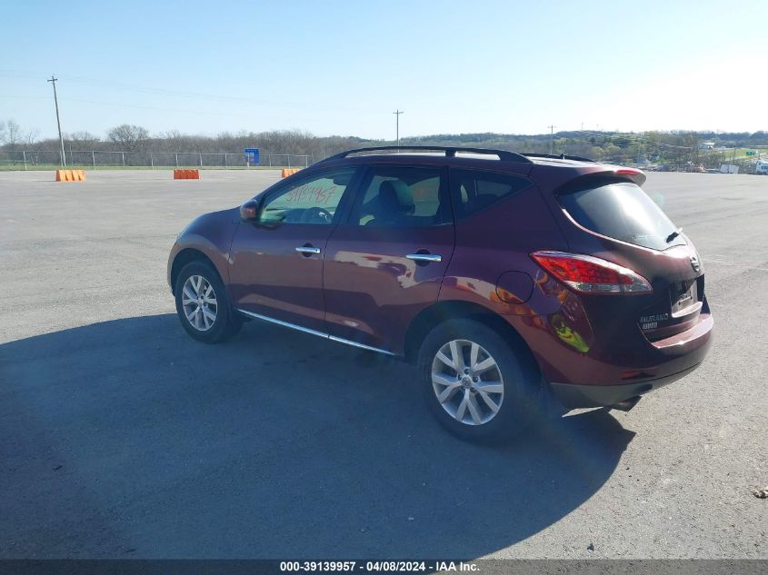 2012 Nissan Murano Sl VIN: JN8AZ1MW6CW228878 Lot: 39139957