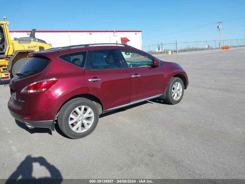 2012 Nissan Murano Sl VIN: JN8AZ1MW6CW228878 Lot: 39139957