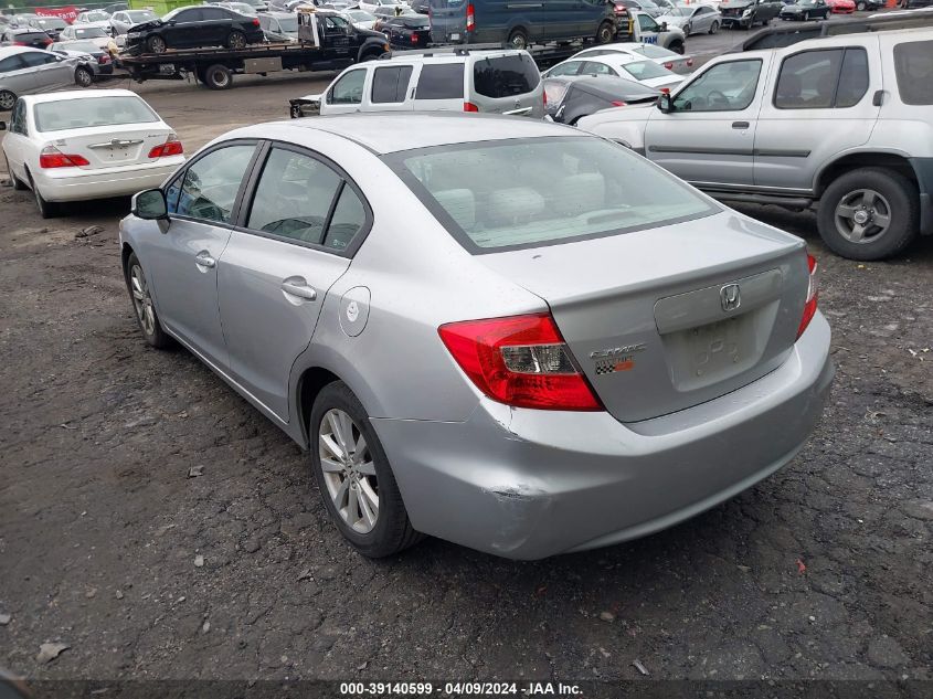 2012 Honda Civic Ex VIN: 19XFB2F81CE353436 Lot: 39140599