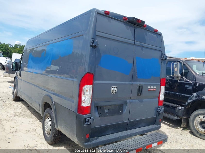 2021 Ram Promaster 3500 Cargo Van High Roof 159 Wb Ext VIN: 3C6FRVJG7ME503120 Lot: 39141602