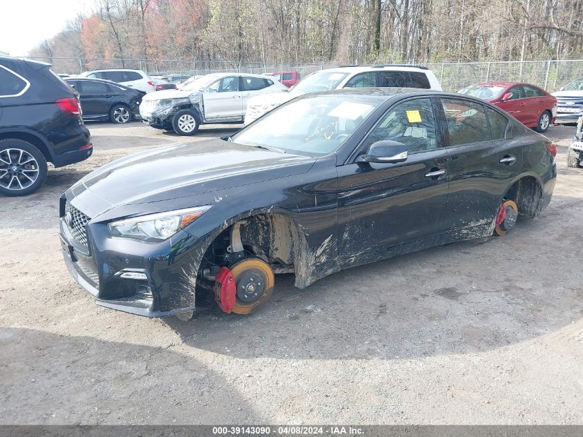 2023 Infiniti Q50 Red Sport 400 Awd VIN: JN1FV7DR1PM590373 Lot: 39143090