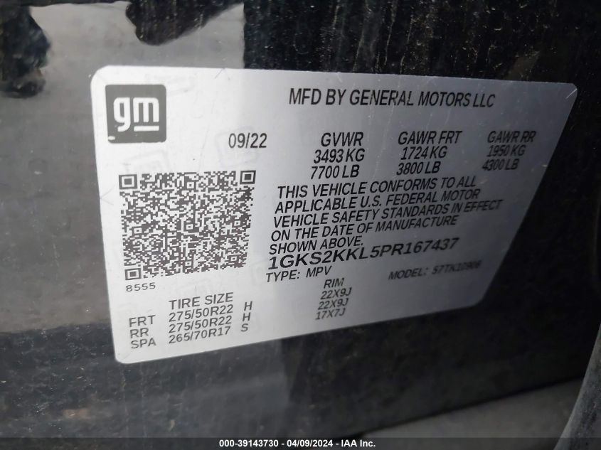 1GKS2KKL5PR167437 2023 GMC Yukon Xl 4Wd Denali Ultimate