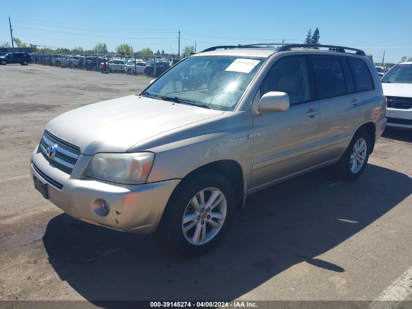 2006 Toyota Highlander Hybrid Limited V6 VIN: JTEDW21A360011209 Lot: 39145274