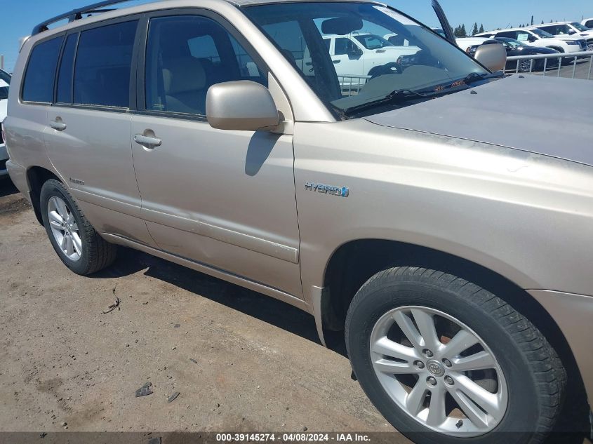 2006 Toyota Highlander Hybrid Limited V6 VIN: JTEDW21A360011209 Lot: 39145274