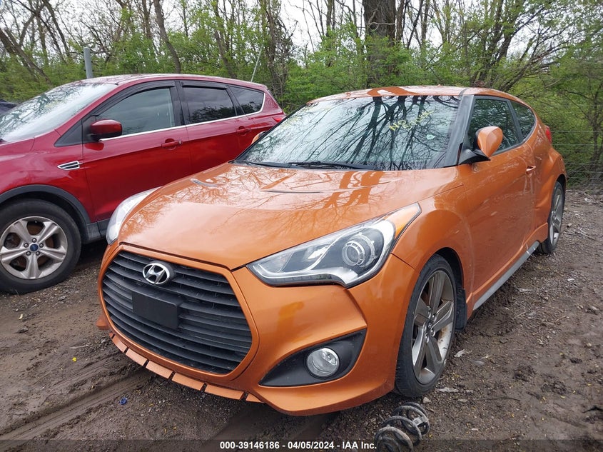 2013 Hyundai Veloster Turbo W/Black VIN: KMHTC6AE0DU162514 Lot: 39146186