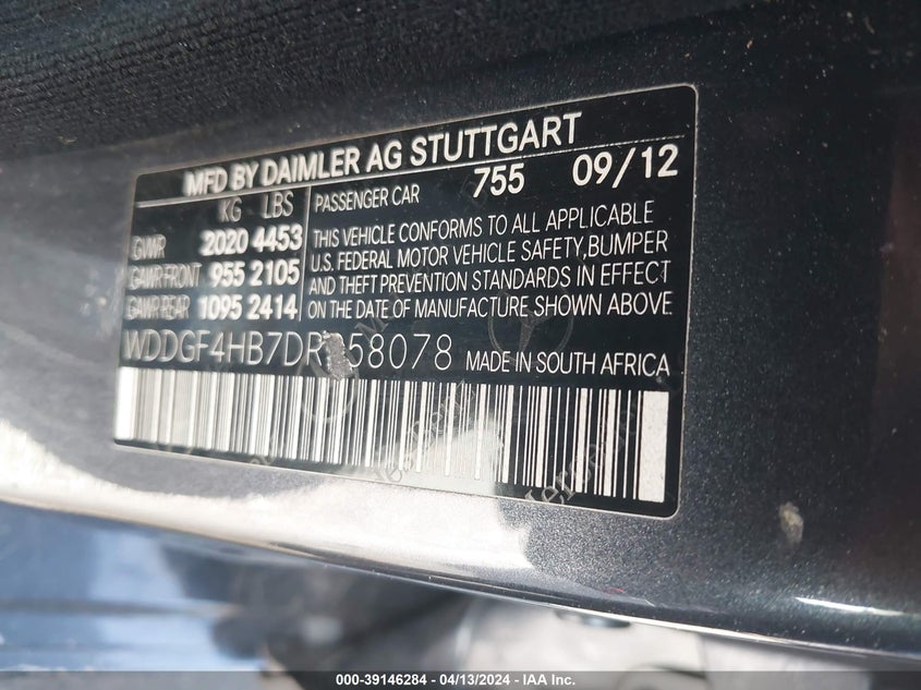 2013 MERCEDES-BENZ C 250 LUXURY/SPORT - WDDGF4HB7DR258078