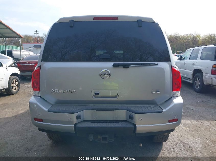 2008 Nissan Armada Le VIN: 5N1AA08C58N628078 Lot: 39148262