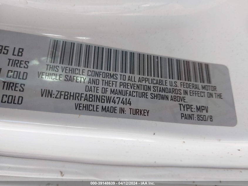 2022 RAM PROMASTER CITY CARGO VAN - ZFBHRFAB1N6W47414