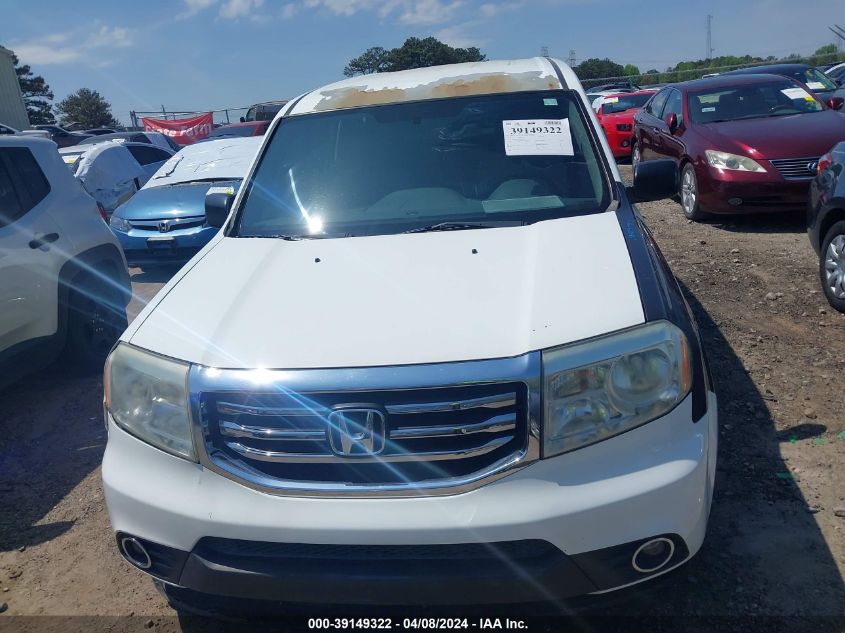 2014 Honda Pilot Lx VIN: 5FNYF3H26EB012834 Lot: 39149322