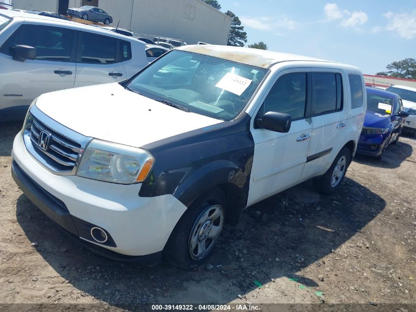 2014 Honda Pilot Lx VIN: 5FNYF3H26EB012834 Lot: 39149322