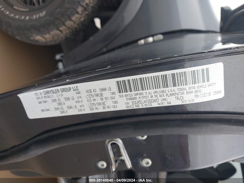 2015 RAM 2500 SLT - 3C6UR5DJ4FG563457