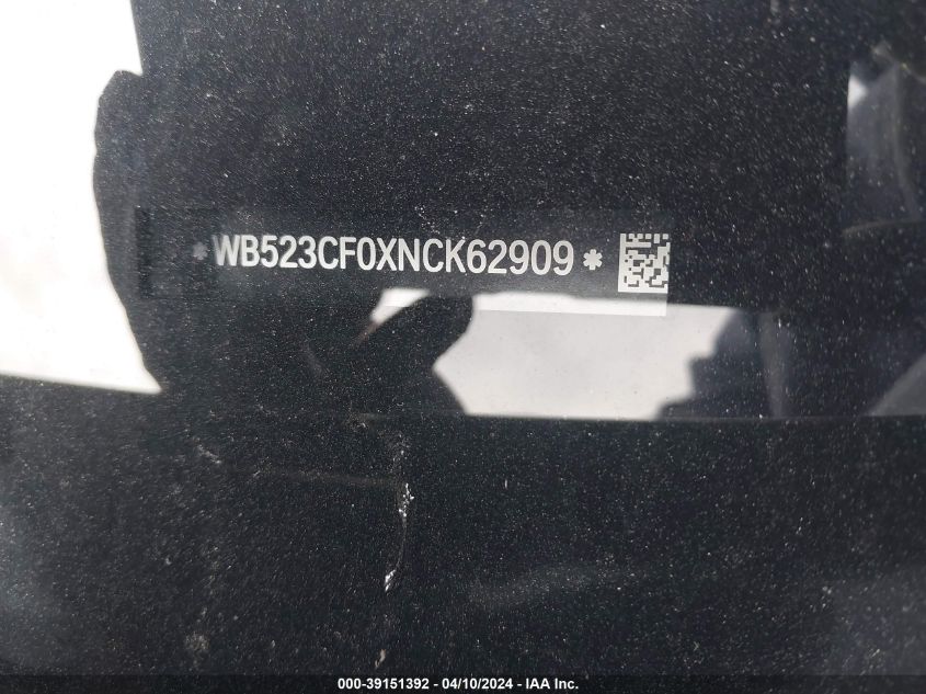 VIN WB523CF0XNCK62909 2022 BMW IX XDRIVE50