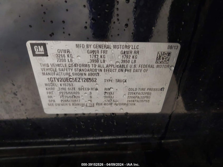 2014 GMC SIERRA 1500 SLE - 1GTV2UEC5EZ126562