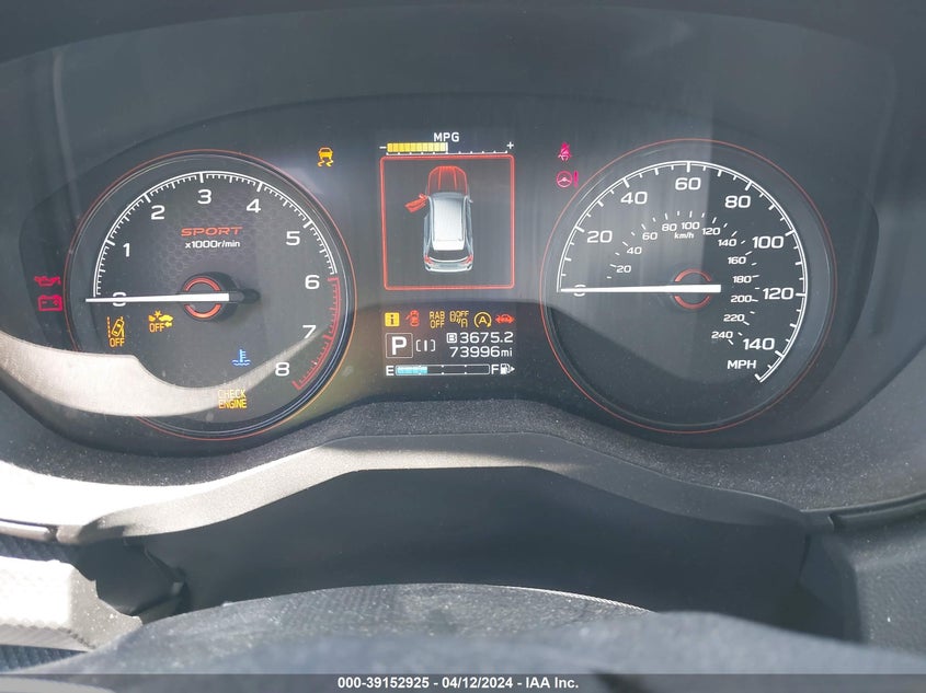 VIN JF2SKAPC0KH524988 2019 SUBARU FORESTER SPORT