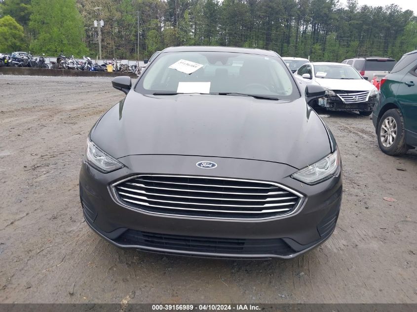 2019 Ford Fusion Se VIN: 3FA6P0T91KR254261 Lot: 39156989