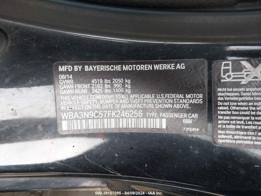 WBA3N9C57FK246256 | 2015 BMW 428I