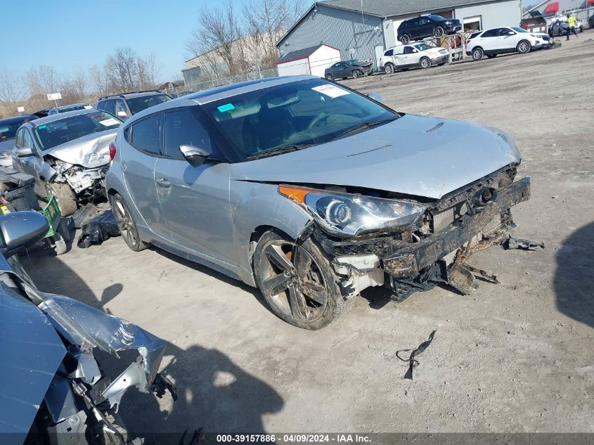 2013 Hyundai Veloster Turbo W/Black VIN: KMHTC6AE7DU122527 Lot: 39157886