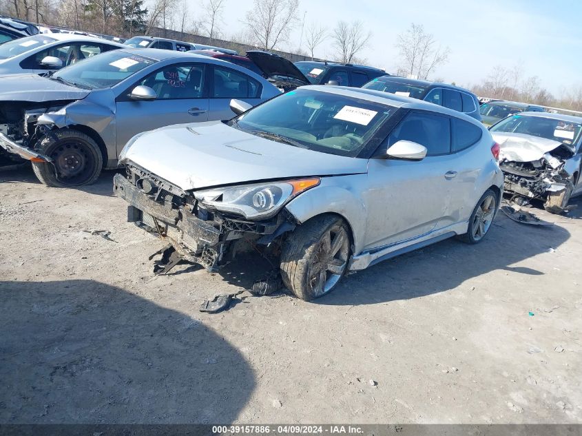 2013 Hyundai Veloster Turbo W/Black VIN: KMHTC6AE7DU122527 Lot: 39157886