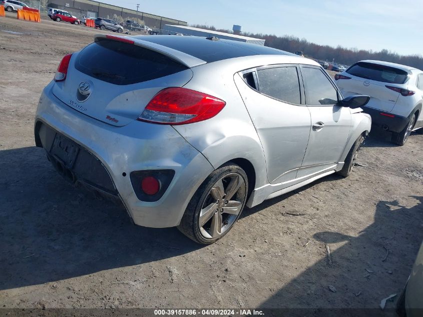 2013 Hyundai Veloster Turbo W/Black VIN: KMHTC6AE7DU122527 Lot: 39157886