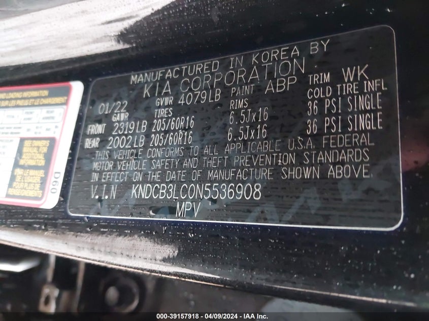 2022 KIA NIRO LX - KNDCB3LC0N5536908