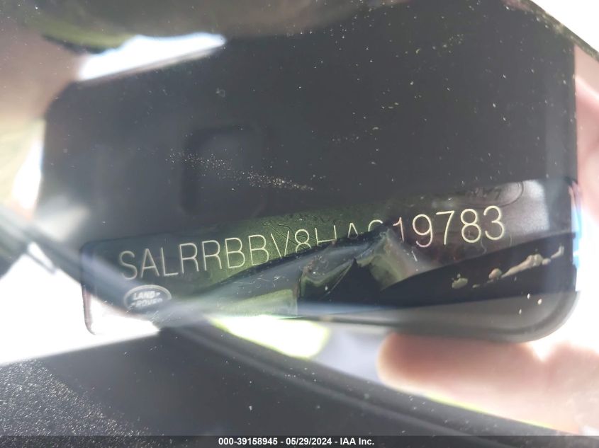 2017 LAND ROVER DISCOVERY HSE - SALRRBBV8HA019783