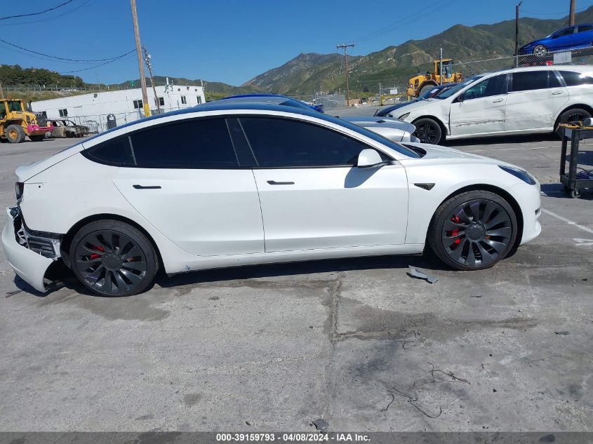 2023 Tesla Model 3 Performance Dual Motor All-Wheel Drive VIN: 5YJ3E1ECXPF596687 Lot: 39159793