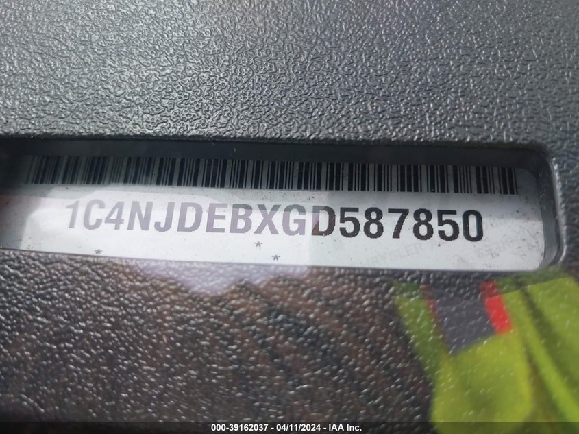 2016 JEEP COMPASS LATITUDE - 1C4NJDEBXGD587850