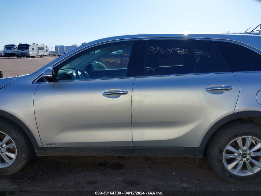 2019 Kia Sorento 3.3L Lx VIN: 5XYPGDA58KG446244 Lot: 39164700