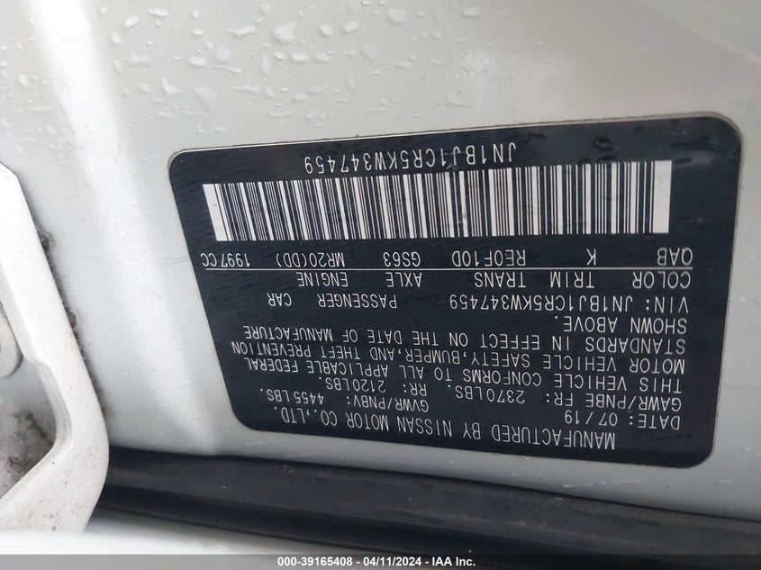 2019 NISSAN ROGUE SPORT SV - JN1BJ1CR5KW347459