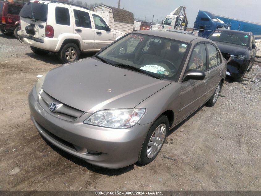 2HGES16595H615398 | 2005 HONDA CIVIC