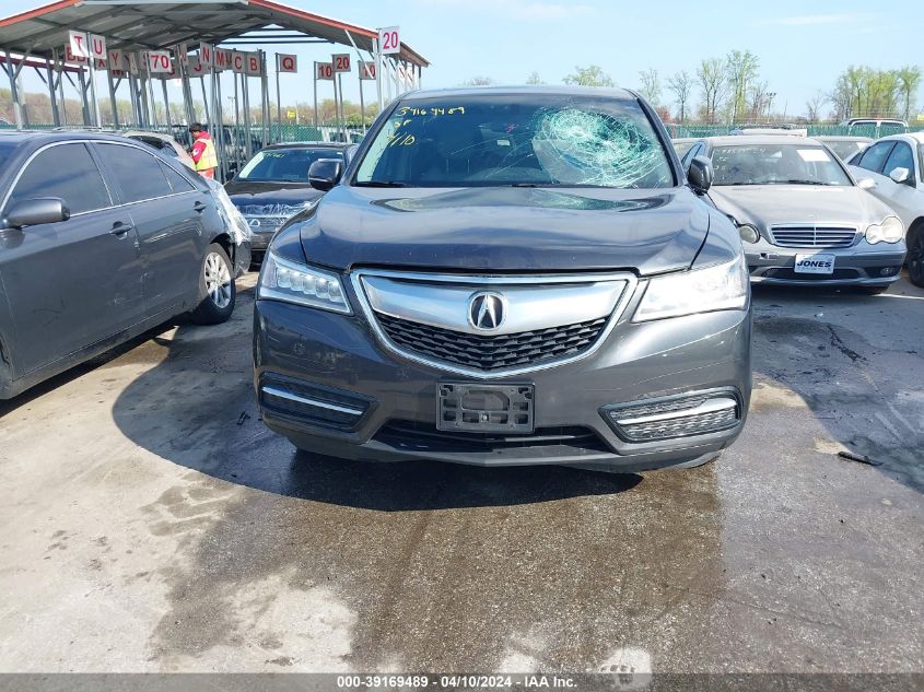 2014 Acura Mdx VIN: 5FRYD4H24EB049567 Lot: 39169489