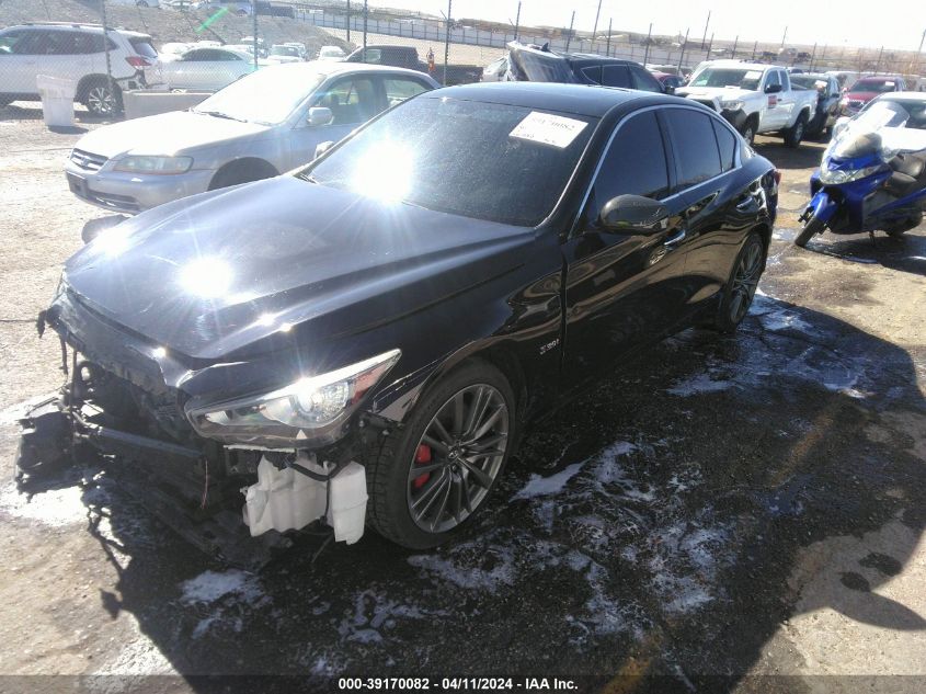 2018 Infiniti Q50 3.0T Red Sport 400 VIN: JN1FV7AR8JM480433 Lot: 39170082