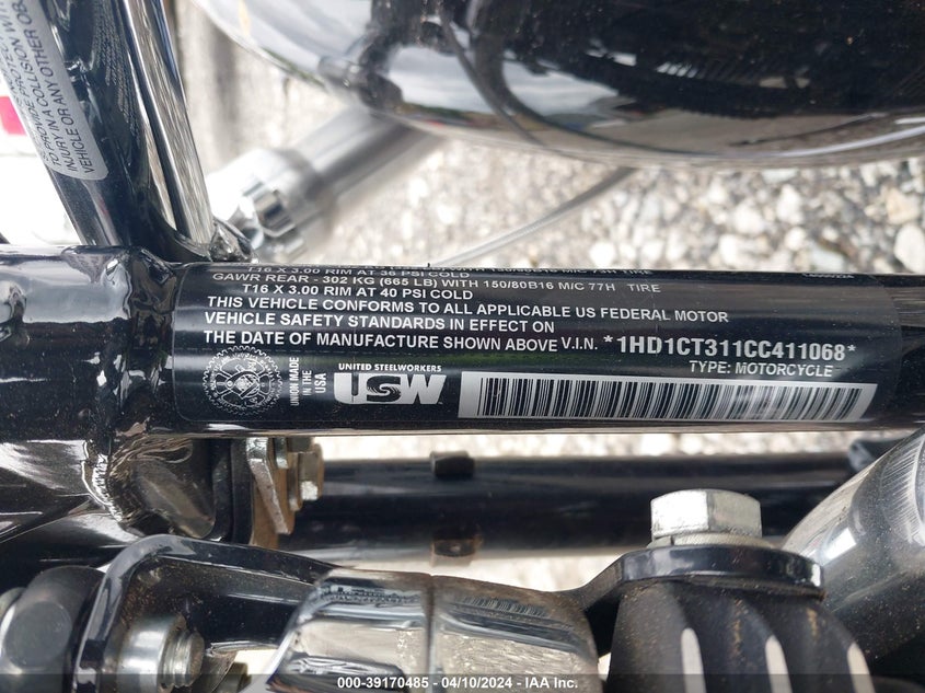 2012 HARLEY-DAVIDSON XL1200 C - 1HD1CT311CC411068