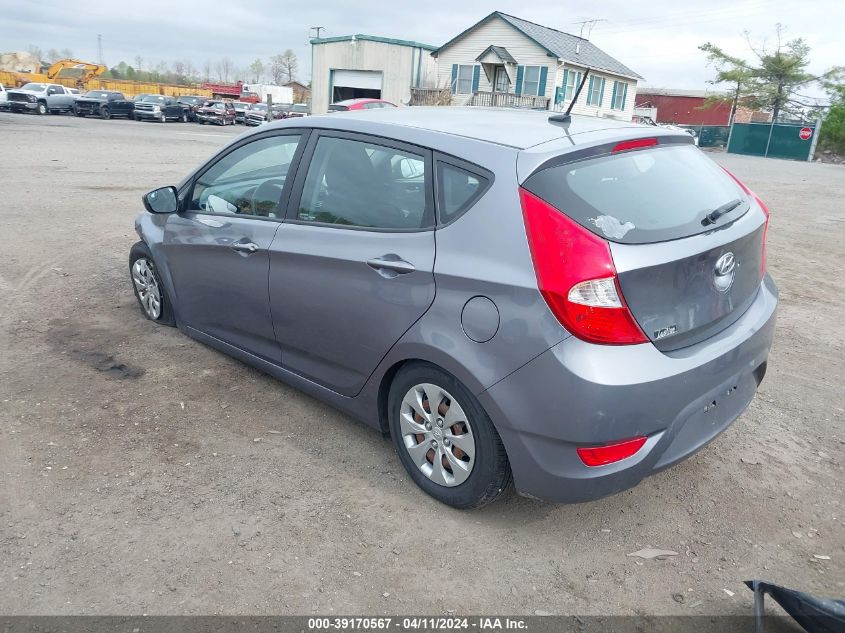 2016 Hyundai Accent Se VIN: KMHCT5AE5GU289077 Lot: 39170567