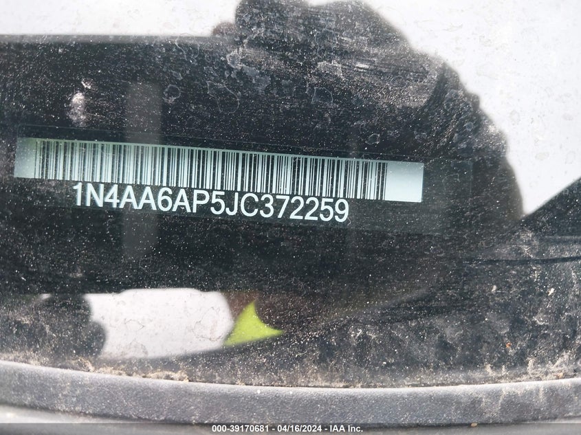 VIN 1N4AA6AP5JC372259 2018 NISSAN MAXIMA 3.5 SL