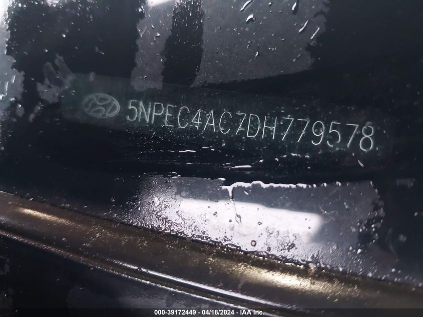 2013 Hyundai Sonata Limited VIN: 5NPEC4AC7DH779578 Lot: 39253317